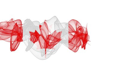 Kanada Beyaz Arkaplanda Duman Bayrağı, Kanada fla