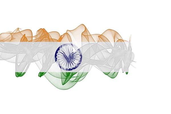 Σημαία Καπνού Ινδία Λευκό Φόντο Ινδία Fla — Φωτογραφία Αρχείου