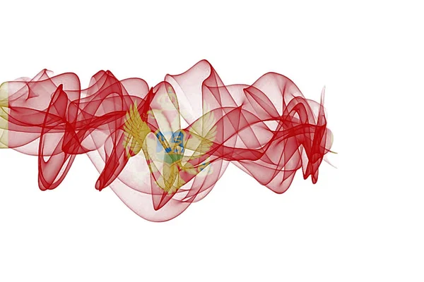 モンテネグロ白地の煙旗 モンテネグロ — ストック写真
