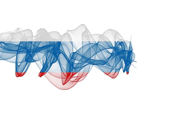 Russia Fumo Bandiera Sfondo Bianco Russia Fla — Foto Stock