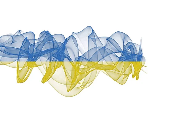 Flaga Dymna Ukrainy Białym Tle Ukraina Fla — Zdjęcie stockowe