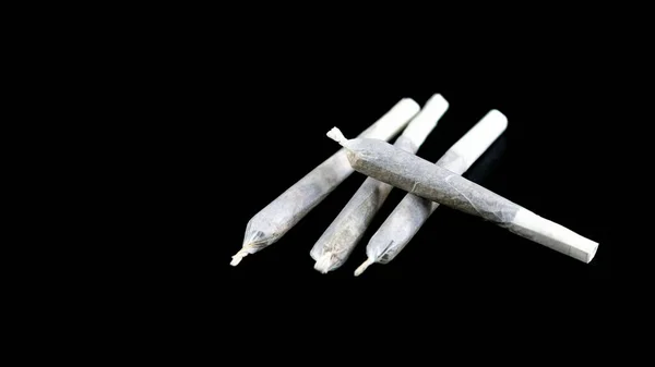 Marijuana Joint Black Background Cannabis Weed Joint — Stock Photo, Image