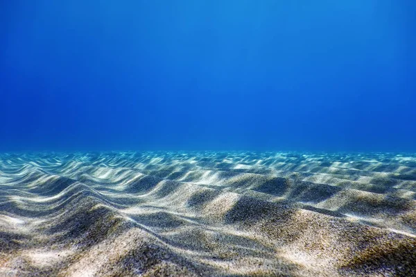 Unterwasser Blauer Ozean Sandboden Unterwasserhintergrund — Stockfoto