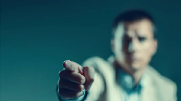 Business Man Points Finger You — Stock Photo, Image