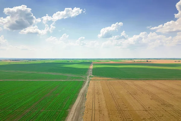 Letecký Pohled Zemědělská Pole Krajina Letecký Pohled Krajinu — Stock fotografie