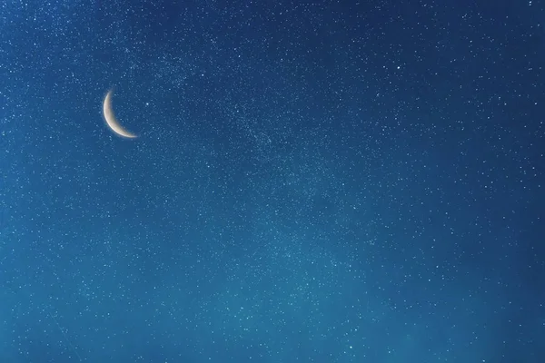 Night Sky Moon Stars Ramadan Kareem Celebration — Stock Photo, Image