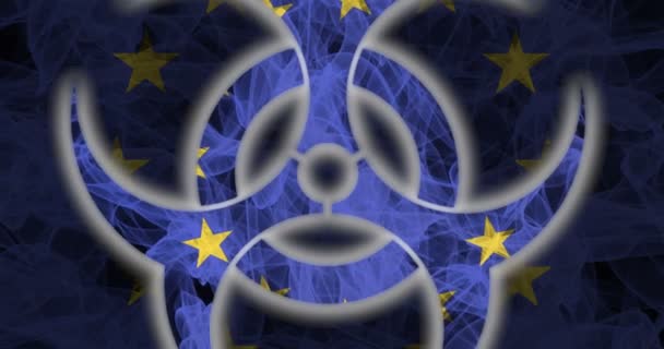 Biohazard Europe Union Biohazard Europe Union Europe Union Quarantaine — Stockvideo