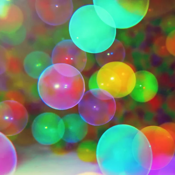 Kleurrijke Bubbels Achtergrond Abstract Kleurrijke Bokeh Effect — Stockfoto