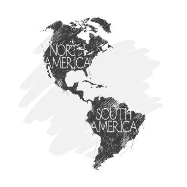 North and South America map background vector performed in vintage style. clipart