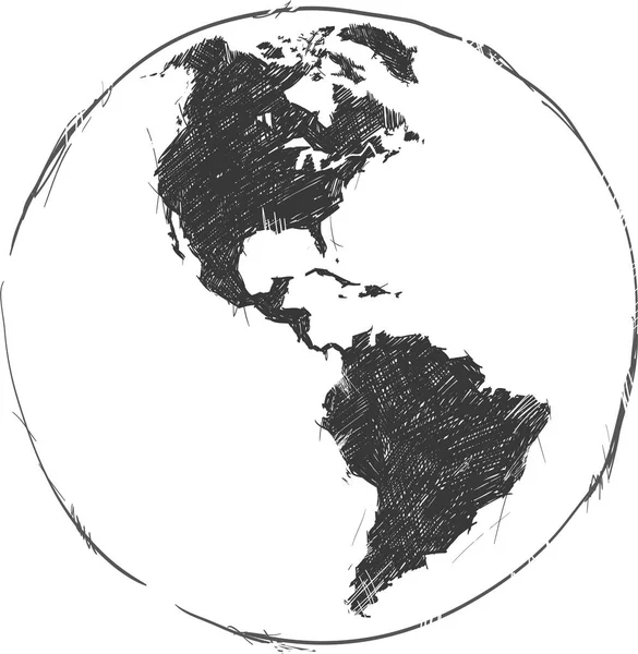 Nord- und Südamerika-Karte Hintergrundvektor im Vintage-Stil. — Stockvektor