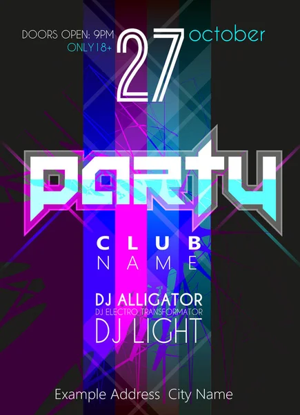 Party Flyer. Nightclub Flyer. — Stock Vector