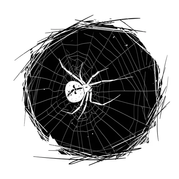 Тарантула на фоні з павутиною. Вона може бути використана для татуювання — стоковий вектор