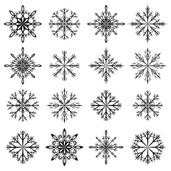 Набор векторов снежинки — стоковый вектор