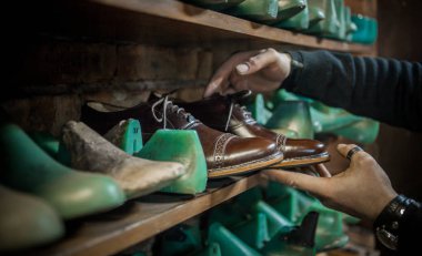 Ayakkabı yapımı. Ayrıntılı görünüm