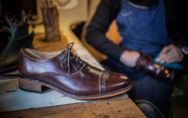 Ayakkabı yapımı. Ayrıntılı görünüm