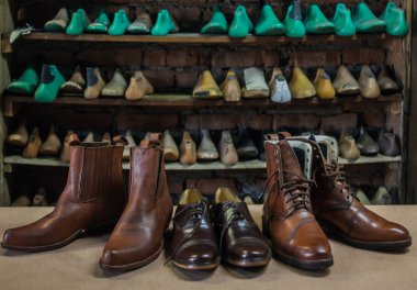 Ayakkabı yapımı. Ayrıntılı görünüm