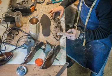 Ayakkabı yapımı. Ayrıntılı görünüm