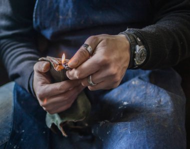 Ayakkabı yapımı. Ayrıntılı görünüm