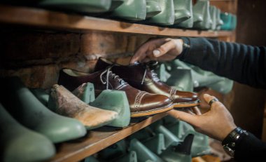 Ayakkabı yapımı. Ayrıntılı görünüm