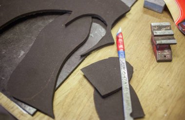 Ayakkabı yapımı. Ayrıntılı görünüm