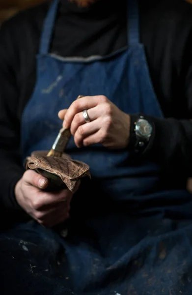 Schuhe Machen Detailansicht — Stockfoto