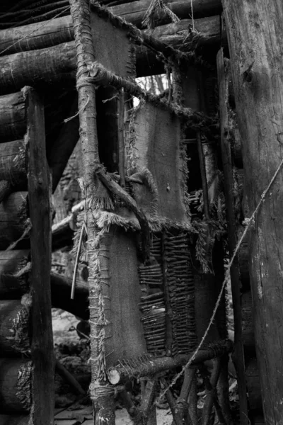 Maison Bois Abandonnée Dans Les Montagnes Des Carpates — Photo