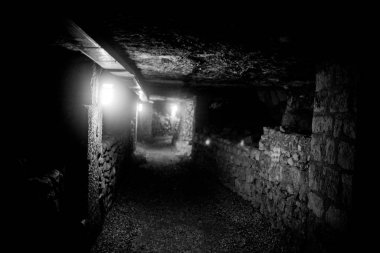 Paris Catacombs'ta kafatasları ve kemikler, Fransa.