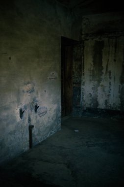 Auschwitz, Polonya - 25 Kasım 2019. Auschwitz toplama kampının bir parçası.