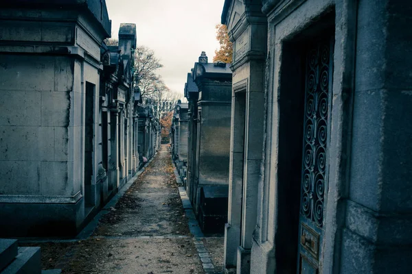 Paris França Novembro 2019 Sepulturas Criptas Cemitério Pere Lachaise — Fotografia de Stock