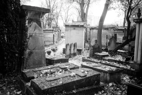 Paris França Novembro 2019 Sepulturas Criptas Cemitério Pere Lachaise — Fotografia de Stock