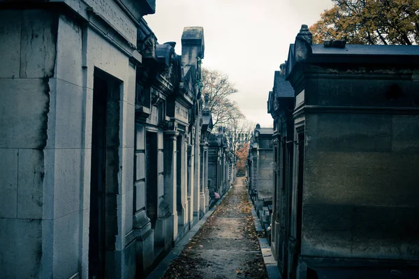 París Francia Noviembre 2019 Tumbas Criptas Cementerio Pere Lachaise — Foto de Stock