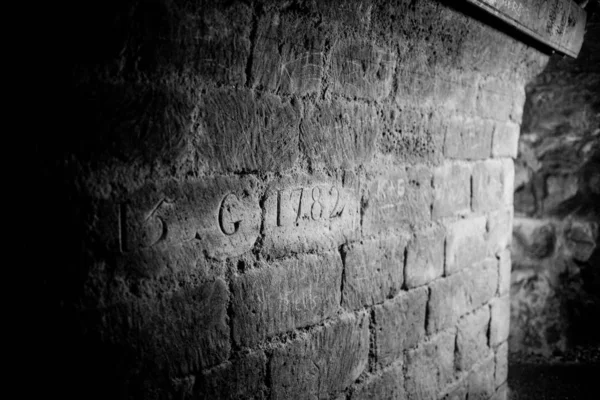 Paris Catacombs Kafatasları Kemikler Fransa — Stok fotoğraf