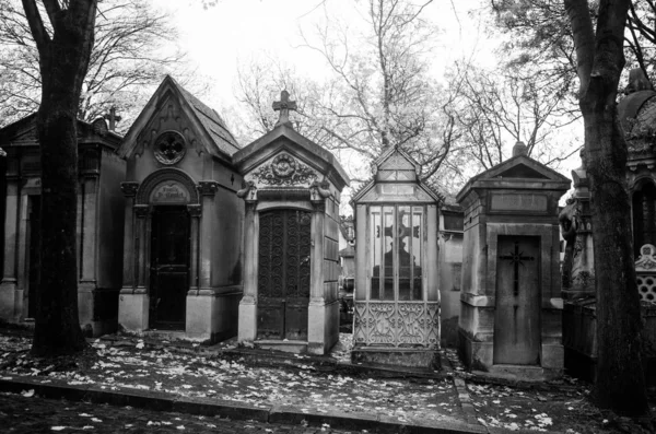 Paris França Novembro 2019 Sepulturas Criptas Cemitério Pere Lachaise — Fotografia de Stock