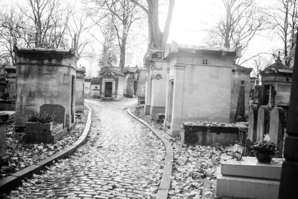 Paris França Novembro 2019 Sepulturas Criptas Cemitério Pere Lachaise — Fotografia de Stock
