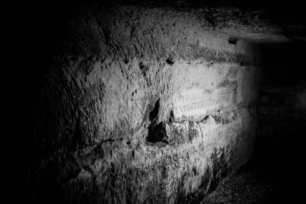 Lebky Kosti Paříži Catacombs Francie — Stock fotografie