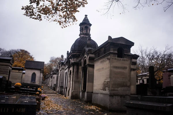 Париж Франция Ноября 2019 Года Могилы Склепы Кладбище Пере Лашез — стоковое фото