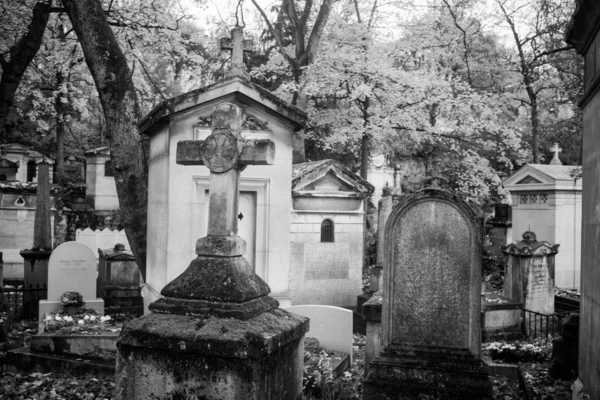 Paris Frankrike November 2019 Graves Crypts Pere Lachaise Gravlund – stockfoto