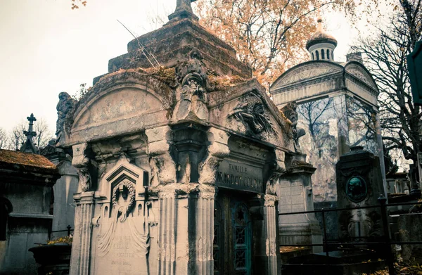 Parijs Frankrijk November 2019 Graven Crypten Begraafplaats Pere Lachaise — Stockfoto