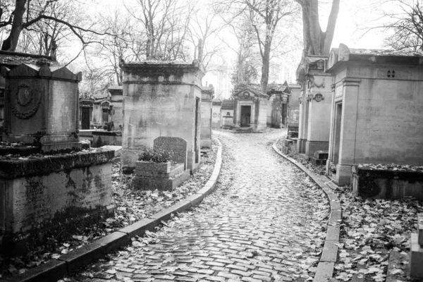 Paris França Novembro 2019 Sepulturas Criptas Cemitério Pere Lachaise — Fotografia de Stock