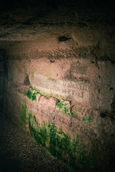 Paris Catacombs Kafatasları Kemikler Fransa — Stok fotoğraf