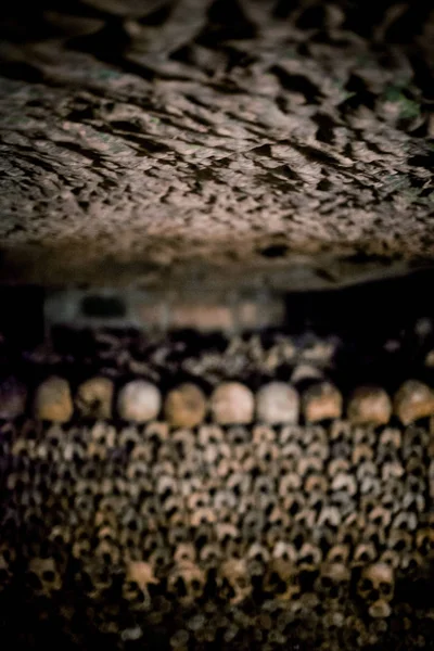 Crânes Paris Catacombes France — Photo