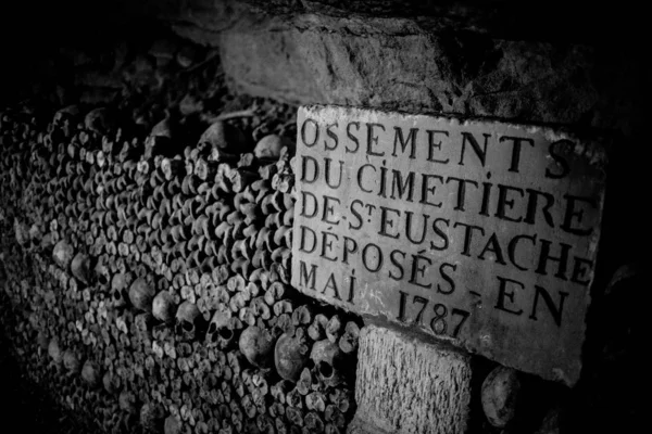 Schedels Botten Catacomben Van Parijs Frankrijk — Stockfoto