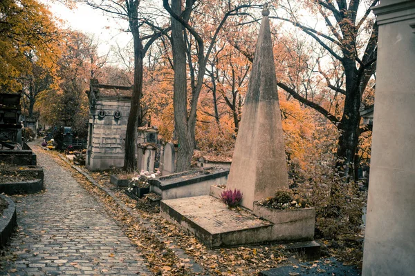 París Francia Noviembre 2019 Tumbas Criptas Cementerio Pere Lachaise — Foto de Stock