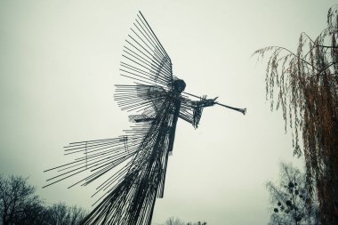 Pripyat Çernobil Yasaklama Bölgesi 'ndeki Polyn Yıldızı Anıtı