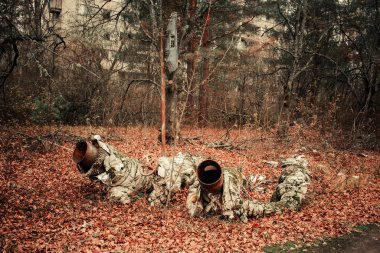 Terk edilmiş binalar ve Çernobil Yasak Bölge Pripyat