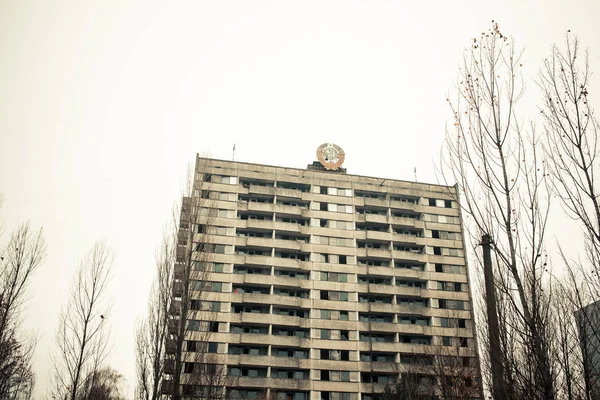 Bâtiments Objets Abandonnés Dans Zone Exclusion Tchernobyl Pripyat — Photo