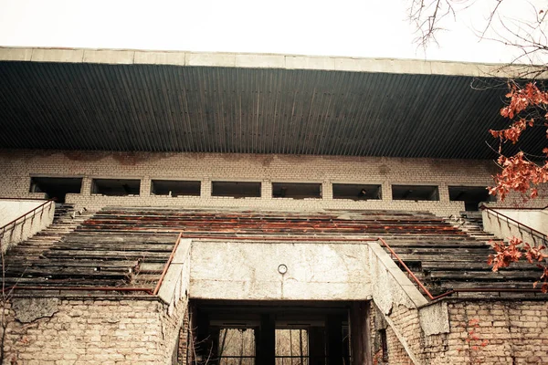 Complexe Sportif Abandonné Stade Dans Zone Exclusion Tchernobyl Prypiat — Photo