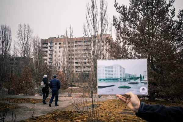 Praça Principal Chernobyl Exclusion Zone Prypiat Energetic Plant Polissya Hotel — Fotografia de Stock