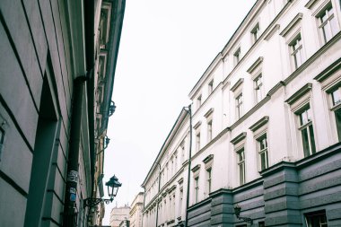 Krakow Polonya - 25.11.2019 Krakow 'un merkezinde eski bir kasaba