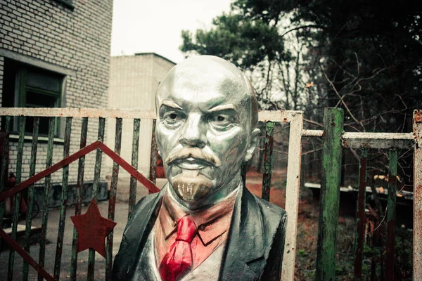 Lenin Monument Chernobyl Exclusion Zone Prypiat — Stock Photo, Image